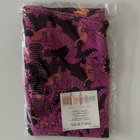 🦄New TC LuLaRoe Leggings Pink Purple Dragon Dinosaur Crocodile Alligator 🦄 - Picture 5 of 8